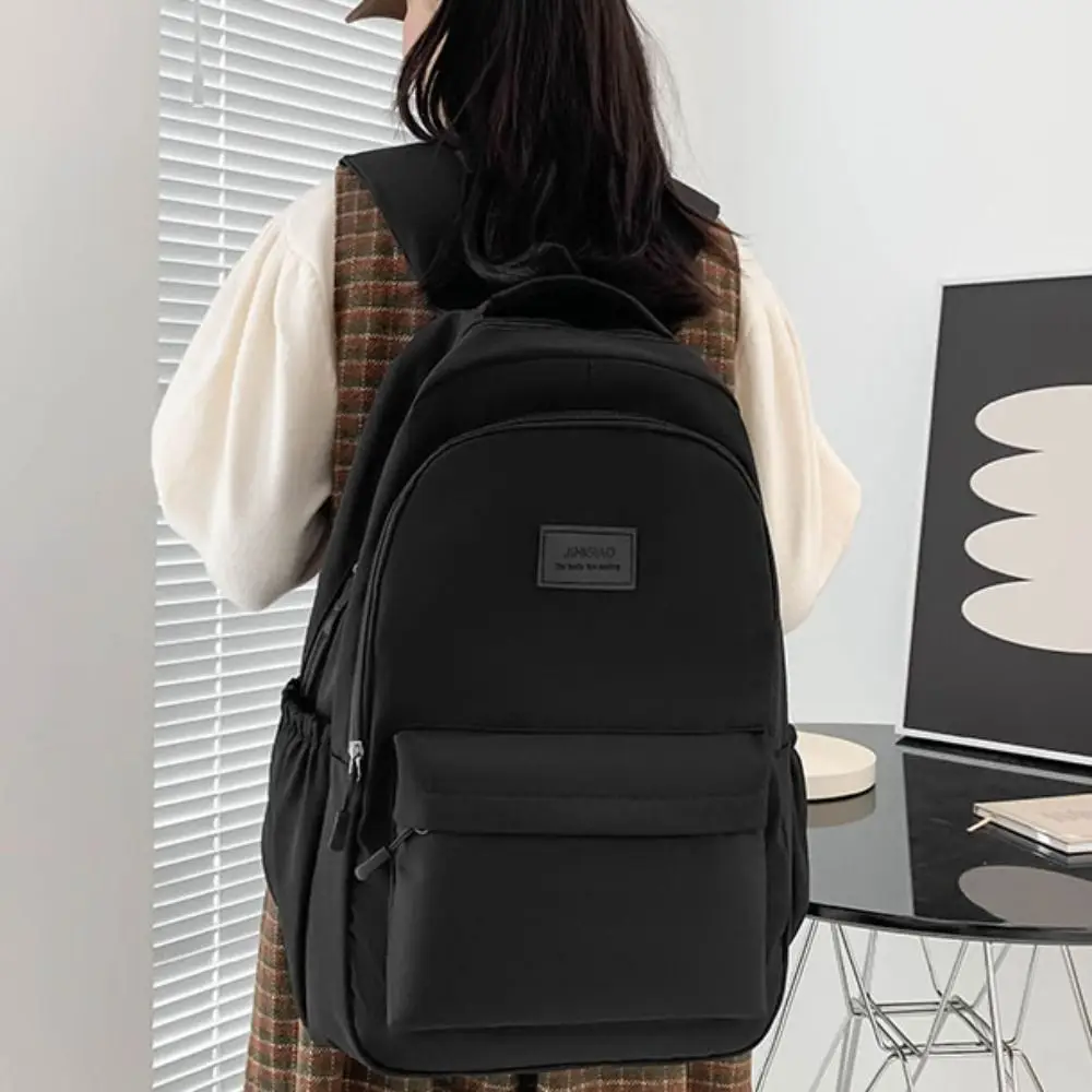 Japanese Style Solid Color Laptop School Bag Oxford Simple Large Capacity Backpack Daypack Waterproof College Backpack Teenagers