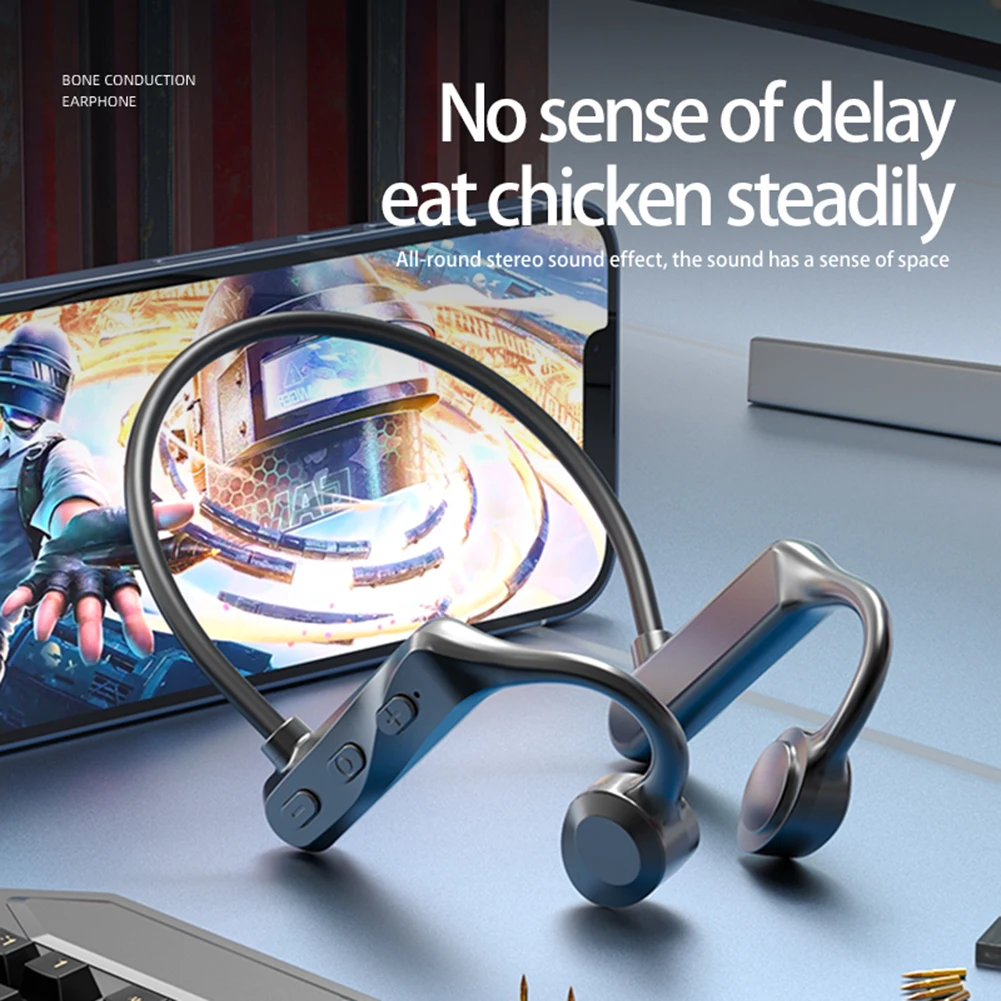 Drahtlose Kopfhörer, freihändige Knochenleitungskopfhörer, Bluetooth-kompatibel, angenehm zu tragen für Outdoor-Sportarten