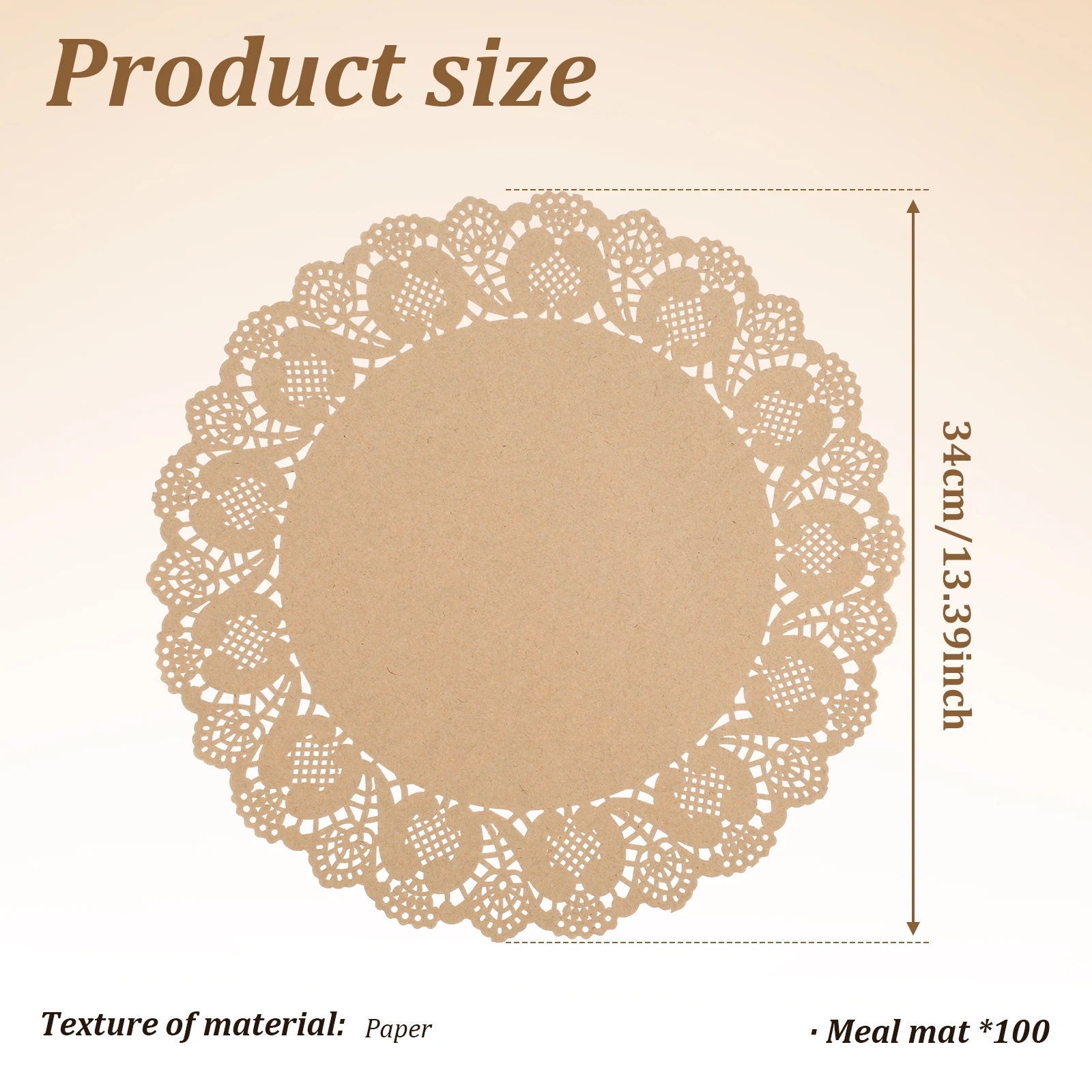 100 Sheets Paper Table Pads 34cm Round Lace Paper Place Mats Doilies Wedding Multipurpose Paper Placemats Paper Table DIY Decor