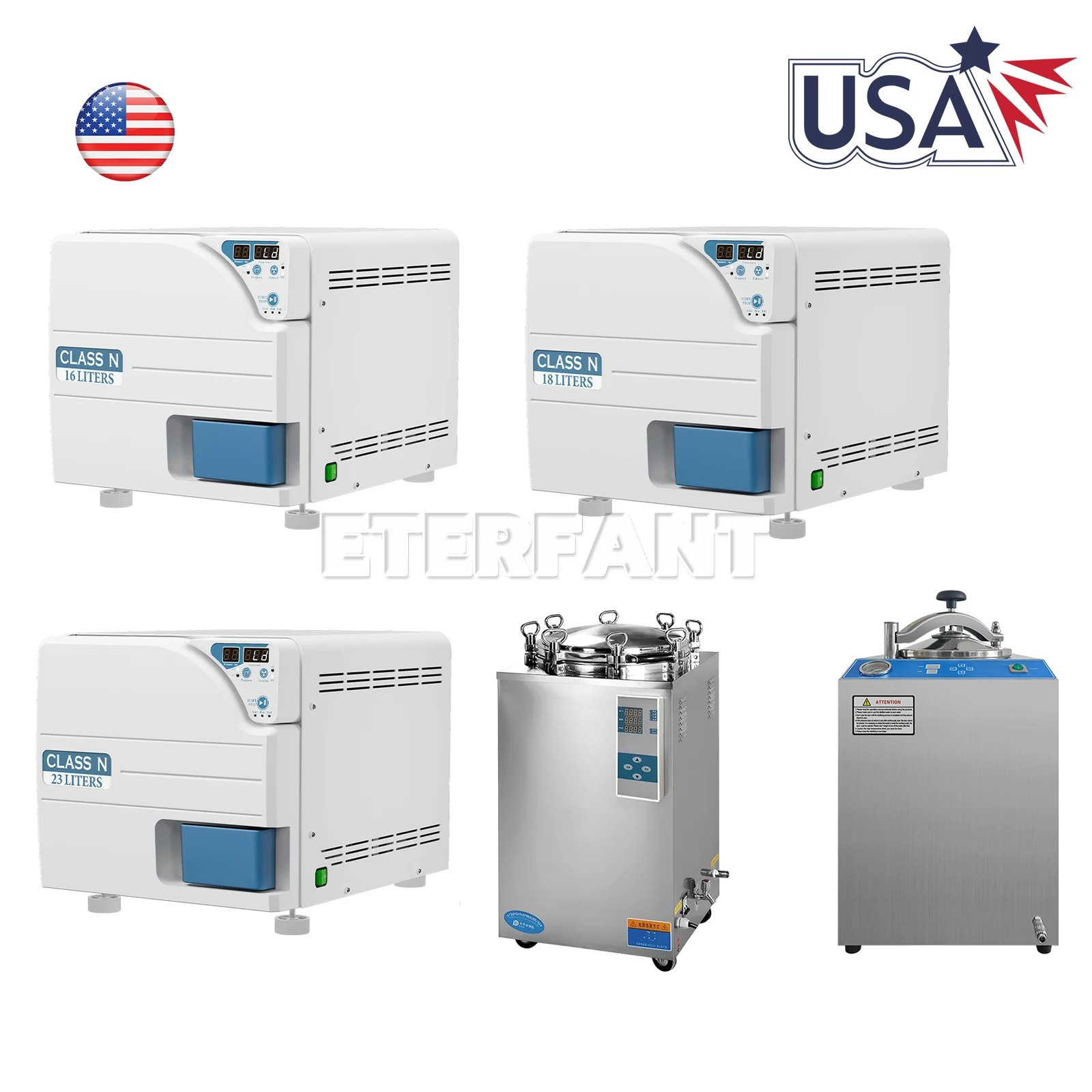 

Dental 16/18/23L Autoclave Steam Sterilizer Drying Function/28L/35L High Pressure Sterilizer Vertical Autoclave Sterilizer US