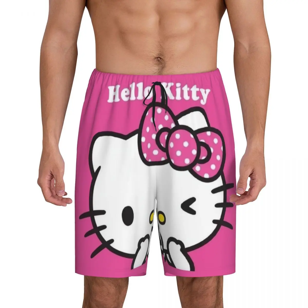 

Custom Animated Anime Hello Kitty Pajama Shorts for Men Sleepwear Lounge Bottom Stretch Sleep Short Pjs with Pockets