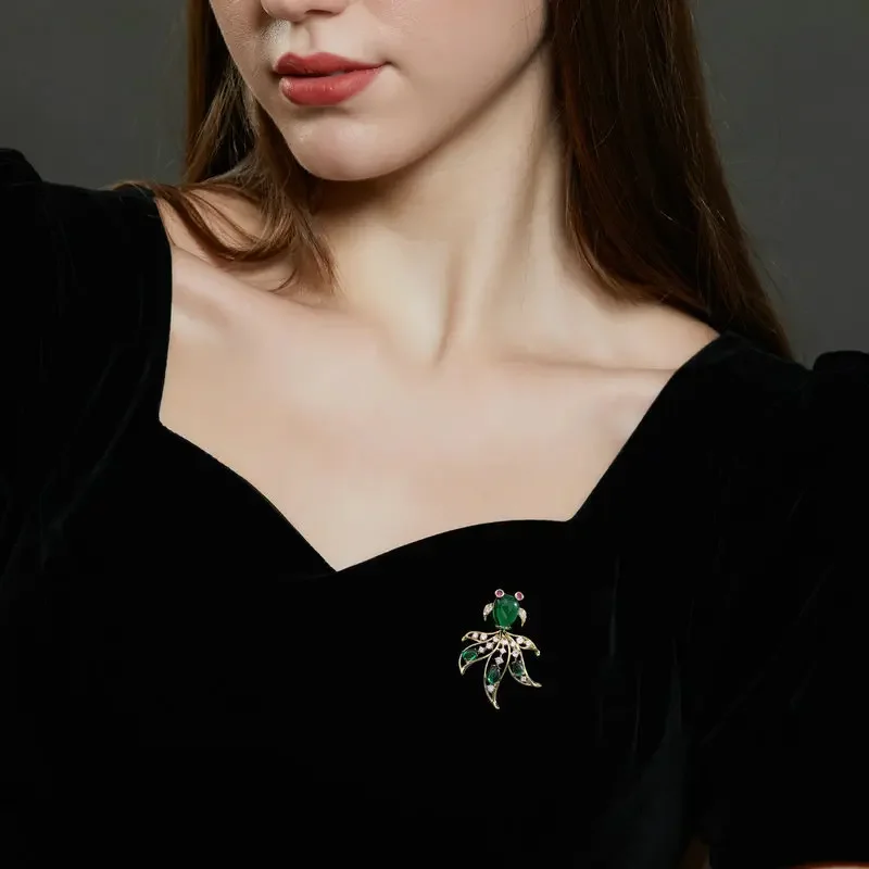 9527 年間魚国家トレンドレトロ中国風金魚ブローチ多目的カーディガン固定ドレス