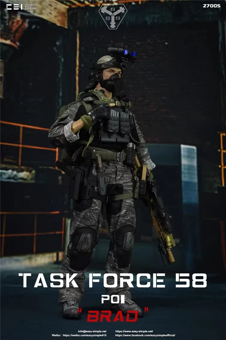 CBI x Easy&Simple ES 27005 1/6 Soldier Task Force 58 Po1 Brad Full Set 12'' Action Figures Model Toy In Stock