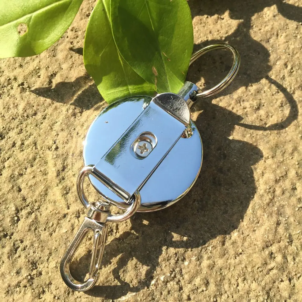 

Retractable Stretching Rope Badge Reel Elastic Keychain Metal Burglar Trinket ID Card Holder Safety Key Buckle