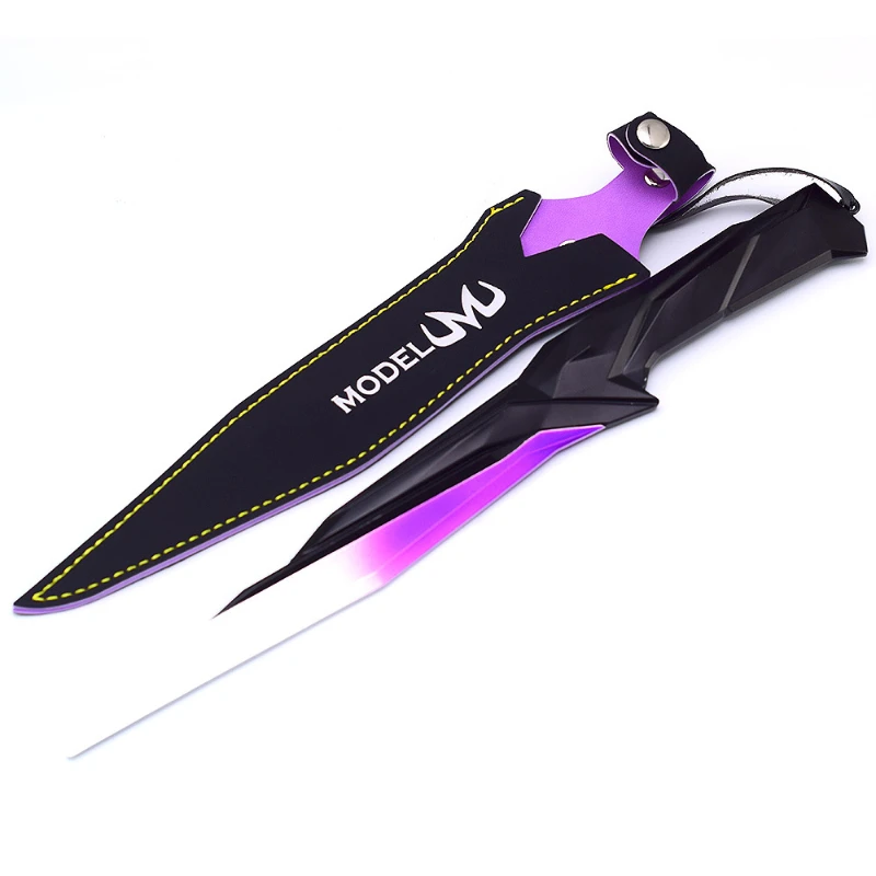 30 cm/11,81 in Valorant Spiel Peripheriegeräte Singularity Taschenmesser Solo Nivellierung Schwert Ledertasche Version Waffe Modell Spielzeug Geschenke