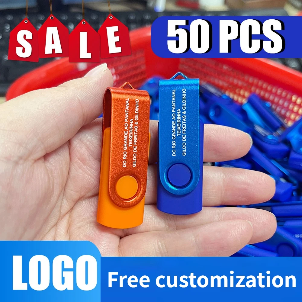 

Набор из 50 USB-флешек: миниатюрные поворотные флеш-накопители, 64 ГБ, с возможностью нанесения логотипа, бизнес-подарок, 32 ГБ