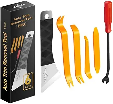 

Auto Trim Removal Tool Kit - 6Pc No Scratch Pry Tools for Car Interior, Door Panels, Dashboards, Clips