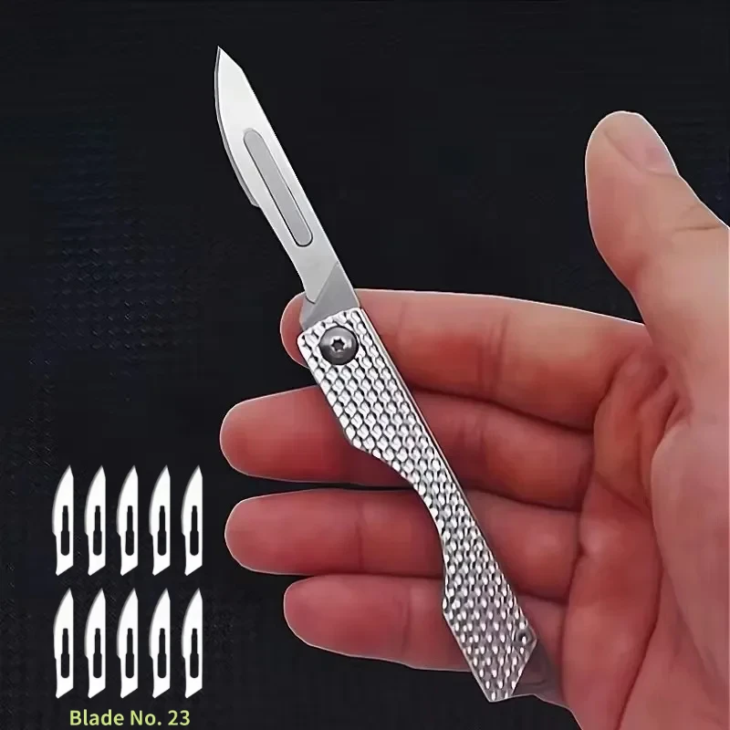 New Mini Art Knife Outdoor Folding Keychain Small Blade Sharp High Hard Portable EDC Surgical Handle Mini Portable