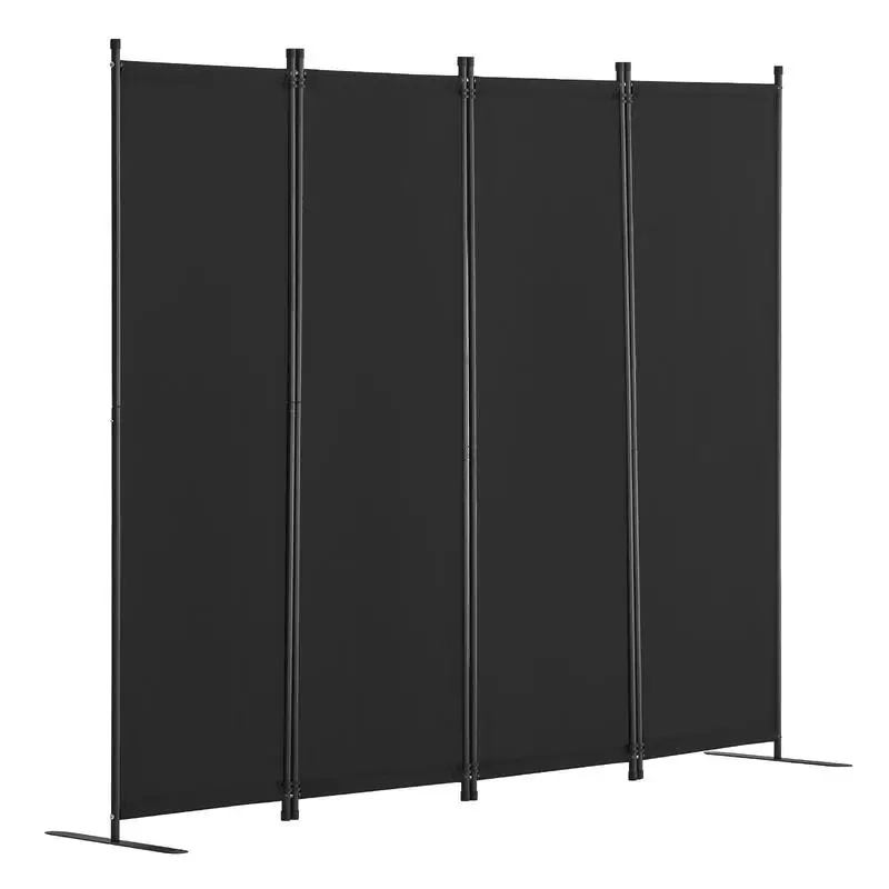 Cloison de séparation de pièce, paravent pliant à 4 panneaux, écran de confidentialité pour bureau, cloison autoportante (228 x 45 x 172,5 cm), noir