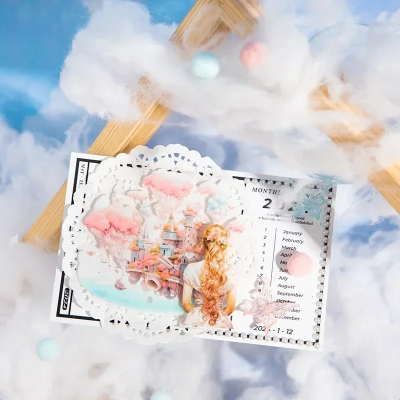 10 قطعة السماء ذات المناظر الطبيعية الخلابة ميراج حزمة على شكل الألبان ملصقات الحيوانات الأليفة العائمة جزيرة لوازم خلفية سجل القصاصات قطع 176*125 مللي متر