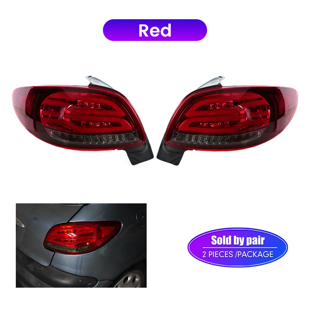 

2PCs LED Tail Lights For Peugeot 206 206CC 206CC 2004-2008 Rear Lamp DRL Brake Reverse Fog Plug And Play Car Tail Light Assembly