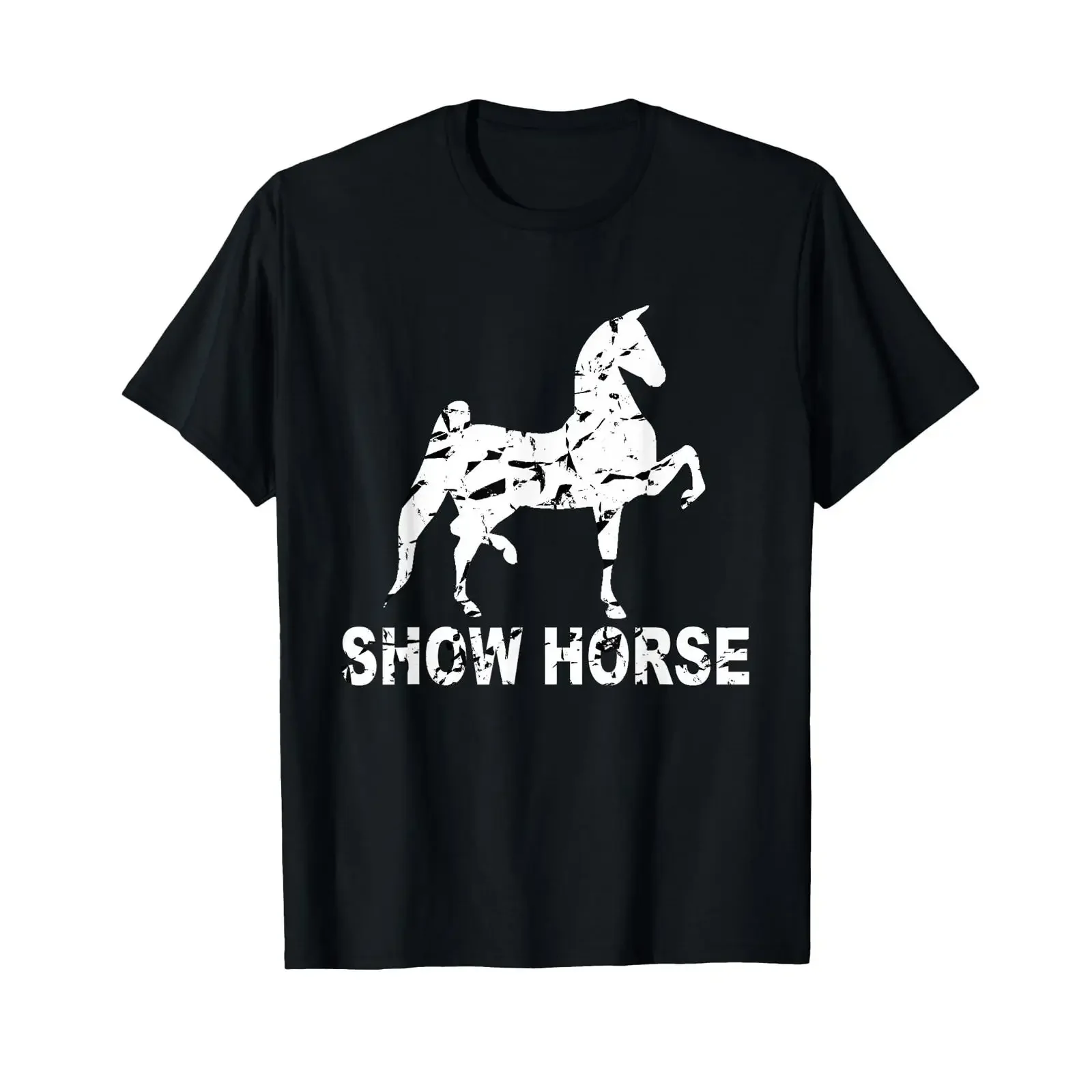 T-shirt vintage homme, motif cheval américain Saddlebred, entraînement, chevaux à pas réglable, équitation, délavé, respirant, extensible, confortable