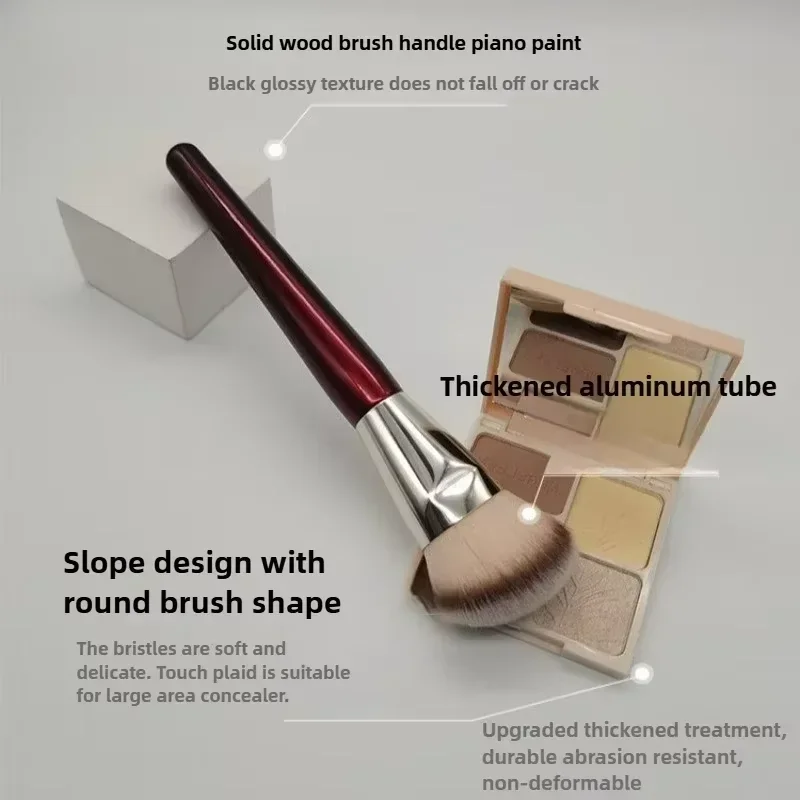 

101 Contour Foundation Makeup Brush, Angle Liquid Base Concealer, Makeup Brush, Red Wood Handle, Cosmetic Tool 506, 1 Piece