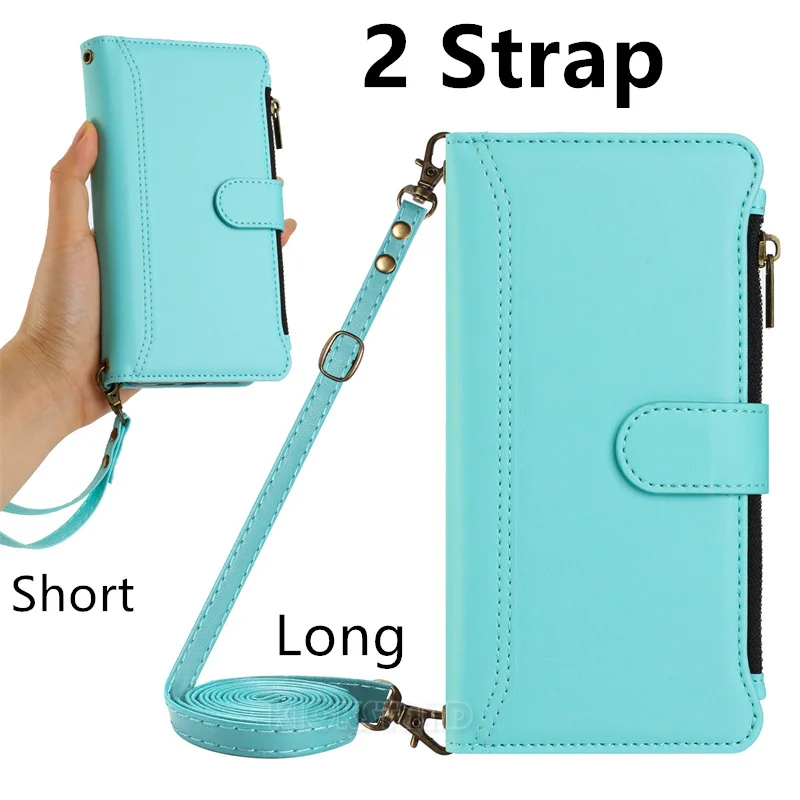 

Multi Cards Zipper Wallet for Xiaomi POCO F7 Ultra F6 F5 F3 X7 X6 Neo X5 X4 GT X3 NFC A3 A2 A1 6X Case Flip Leather Stand Straps