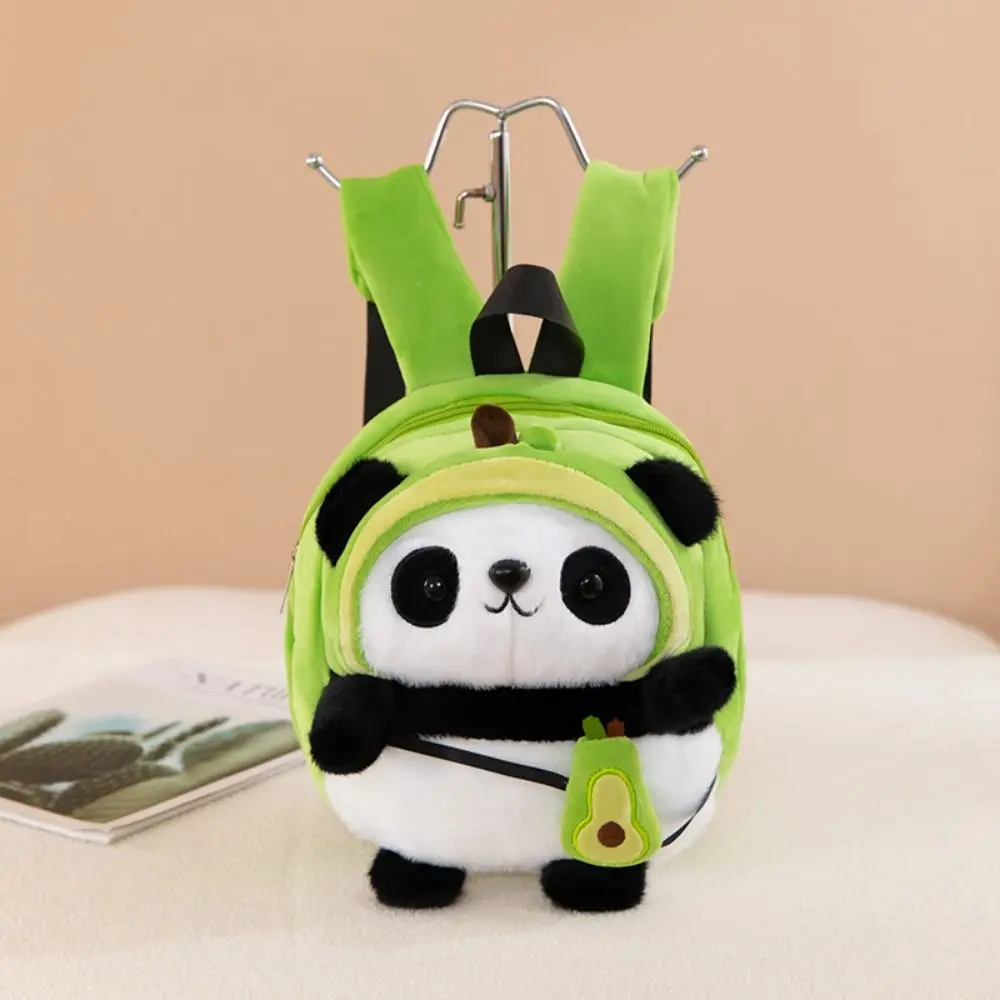 ความจุขนาดใหญ่ Panda Plush กระเป๋าเป้สะพายหลังสัตว์การ์ตูนขนาดใหญ่ความจุ Panda Avocado กระเป๋าผ้าฝ้ายน่ารัก Panda Plush กระเป๋า Unisex