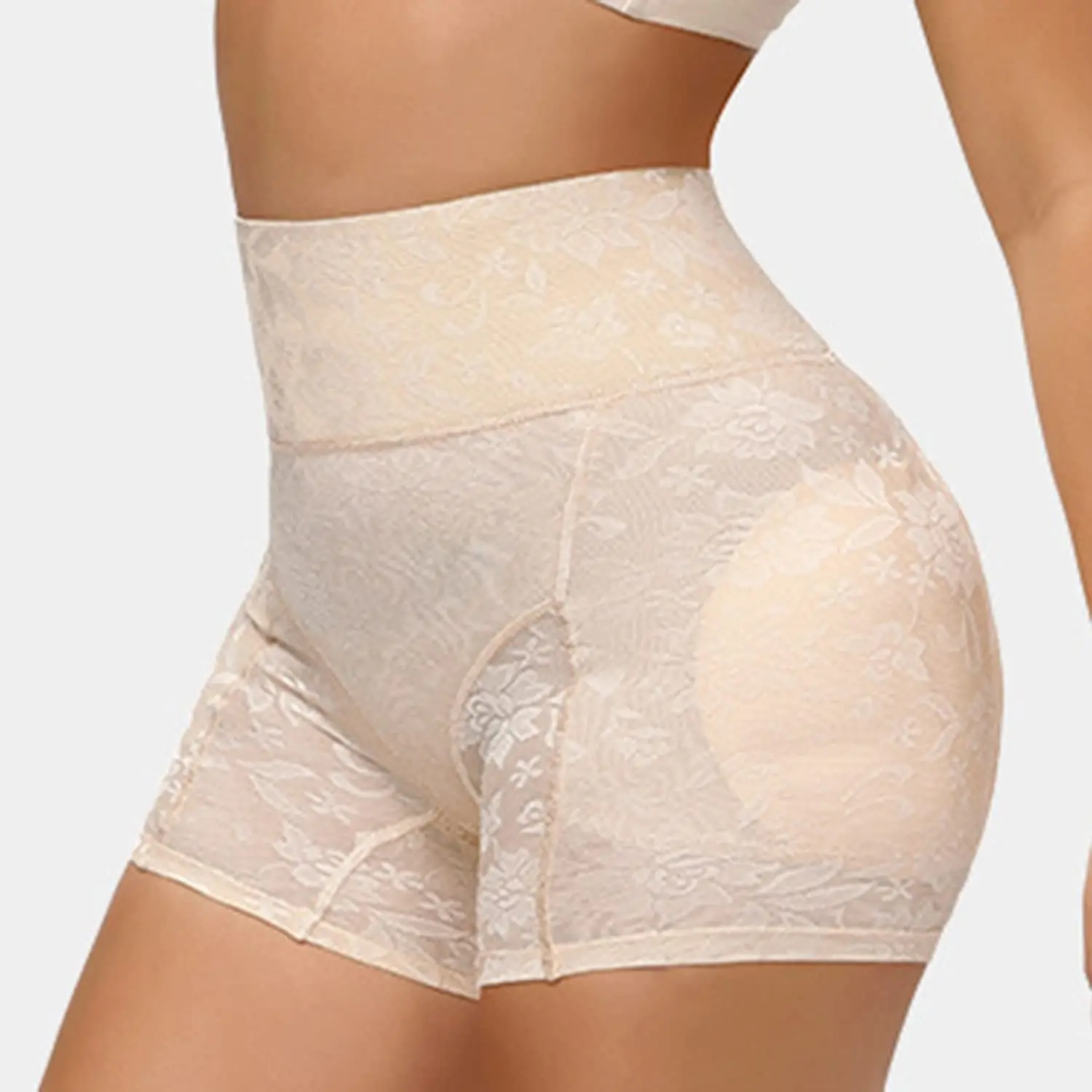 Bragas levantadoras de glúteos de cintura alta para mujer, moldeador de cuerpo de glúteos falsos, ropa interior acolchada, bragas de cadera con Control de barriga, M-4XL
