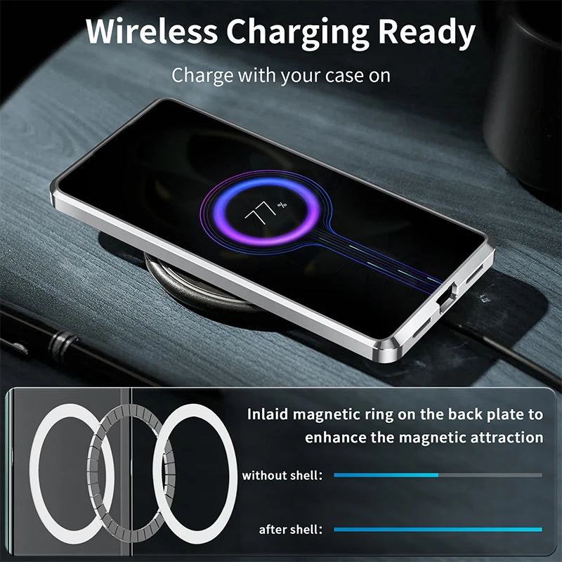 For Xiaomi 13T Pro 13T Case Metal Full Coverage Lens Magsafe Wireless Charge Charging Aromatherapy Anti Drop Protecting Cover image 5