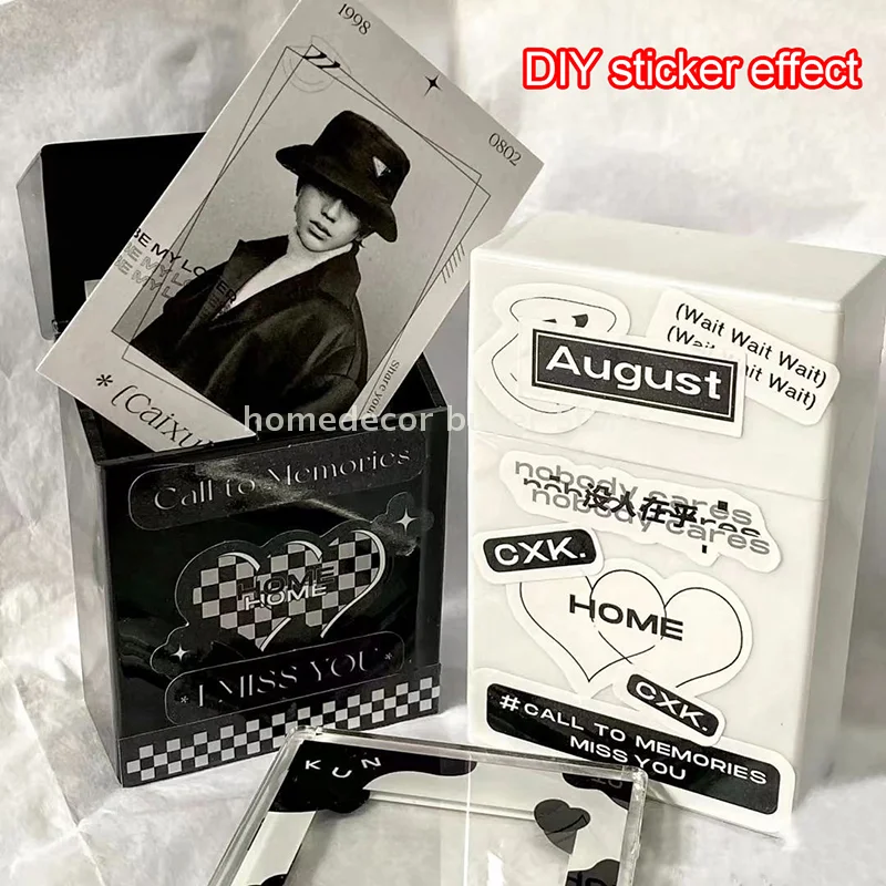 Kpop Idol Photo Card Storage Box Pop-up Type Game Card Collection Case Organizer Box Portable Case Packaging Supplies