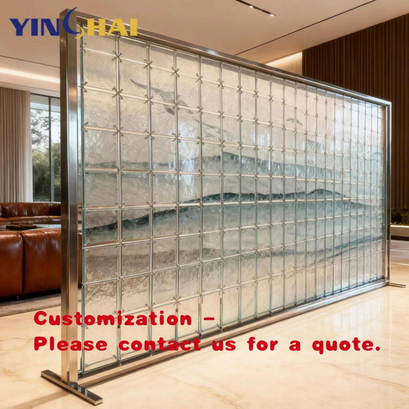 custom.Stainless Steel Frame Glass Screen Divider Living Room Lobby Partition Design Project Metal Partition Wall Divider