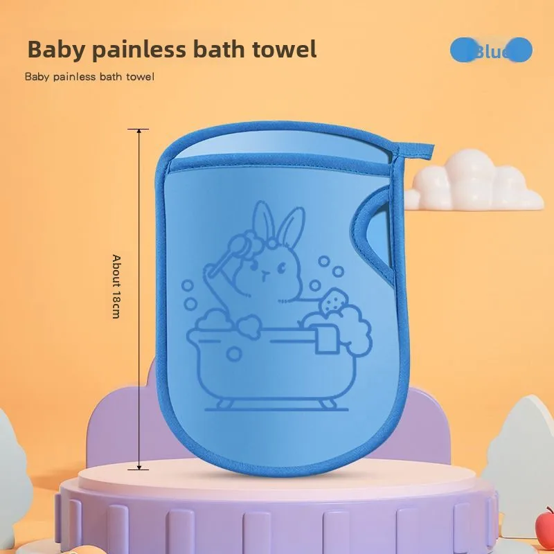 2 PCS New Cute Rabbit Children's Bath Scrub Towel, Gentle on Baby's Skin, Enlarged and Thickened Mud Scrub Bath Towel