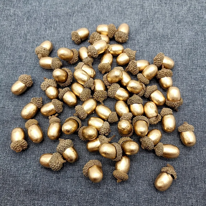 

Set Of Imitation Acorns Golden Silver Artificial Nuts Pine Cones Dried Fruits For Photography Props Realistic Acorn Shells Decor