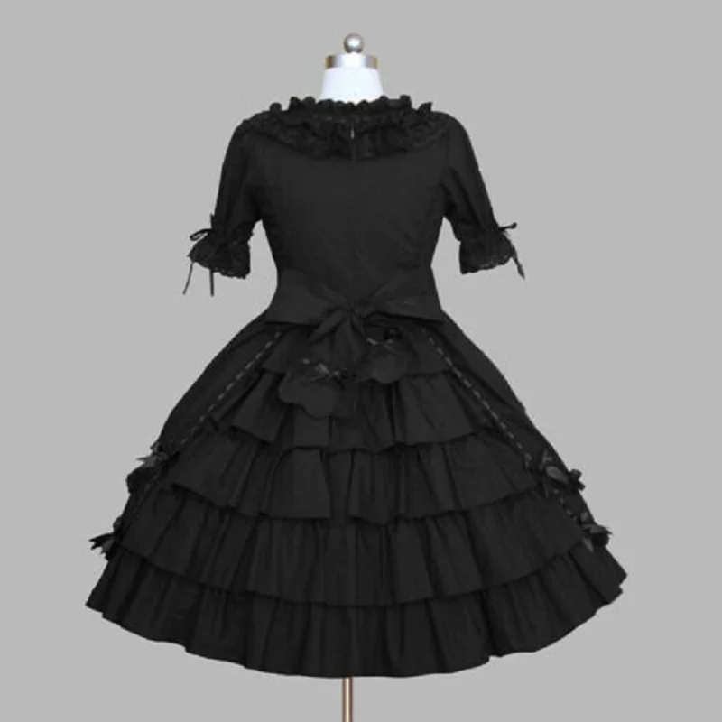 Black Lace Dress for Adult Little Girls Halloween and Crossdresser Party Baby Girls Mini Sissy Daily Unisex Dress Role Playing