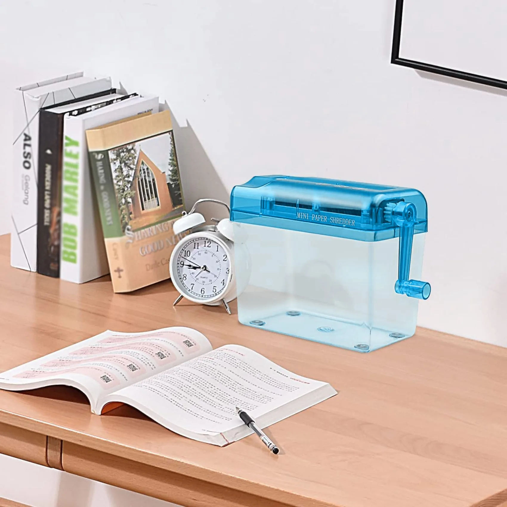 New Mini Blue Shredder Crusher Destroyer Paper Documents Cutting Machine