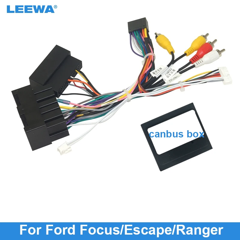 

LEEWA Car 16pin Audio Wiring Harness With Canbus Box For Ford Focus Escape Aftermarket Stereo Installation Wire Adapter