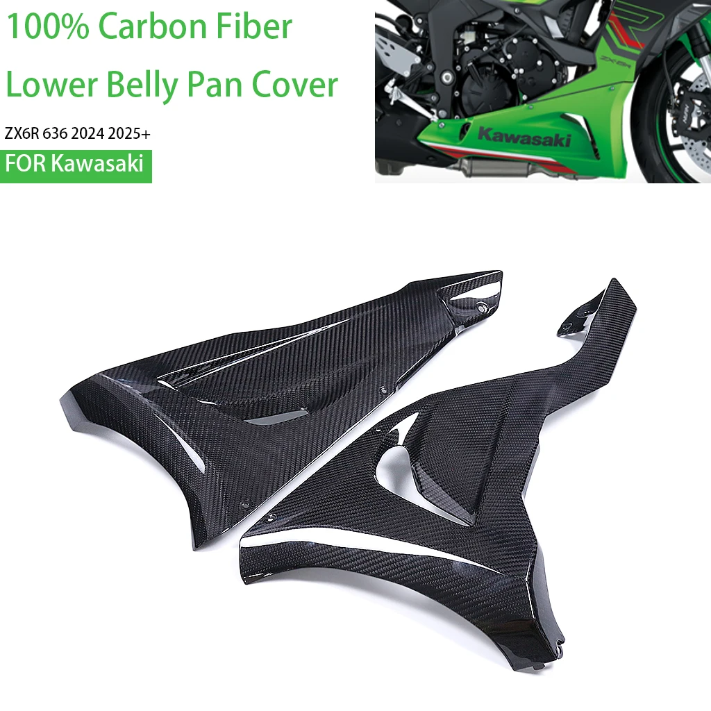 

Fairng Kit Motorcycle For Kawasaki ZX6R 636 2024 2025+ 100% Carbon Fiber Lower Belly Pan Side Panels Cover Accessories Protector