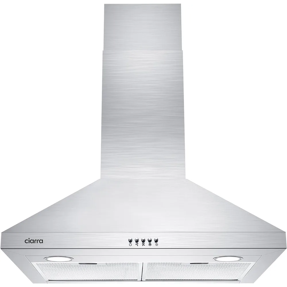 Aço inoxidável Ductless Range Hood Ventilação, montagem na parede, cozinha Hood, 30 ", 450 CFM, CAS75206P