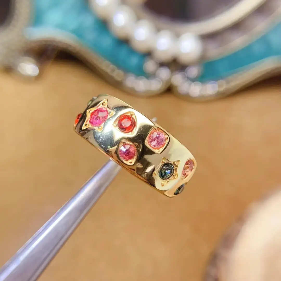 

KJJEAXCMY S925 Pure Silver Inlaid Natural Spinel Simple Elegant Women's Ring Drop High Clarity Support Testing New Year's Gift