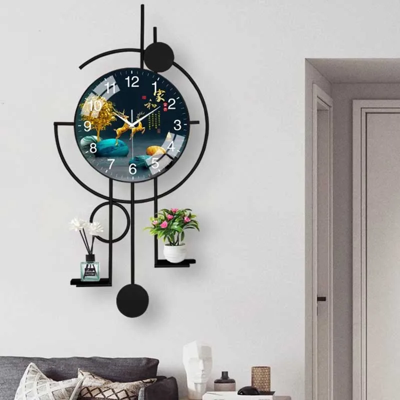 Minimalism Vintage Wall Clocks Light Luxury Home Chinese Style Light Luxury Wall Clocks Abstract Reloj De Pared Home Decoration