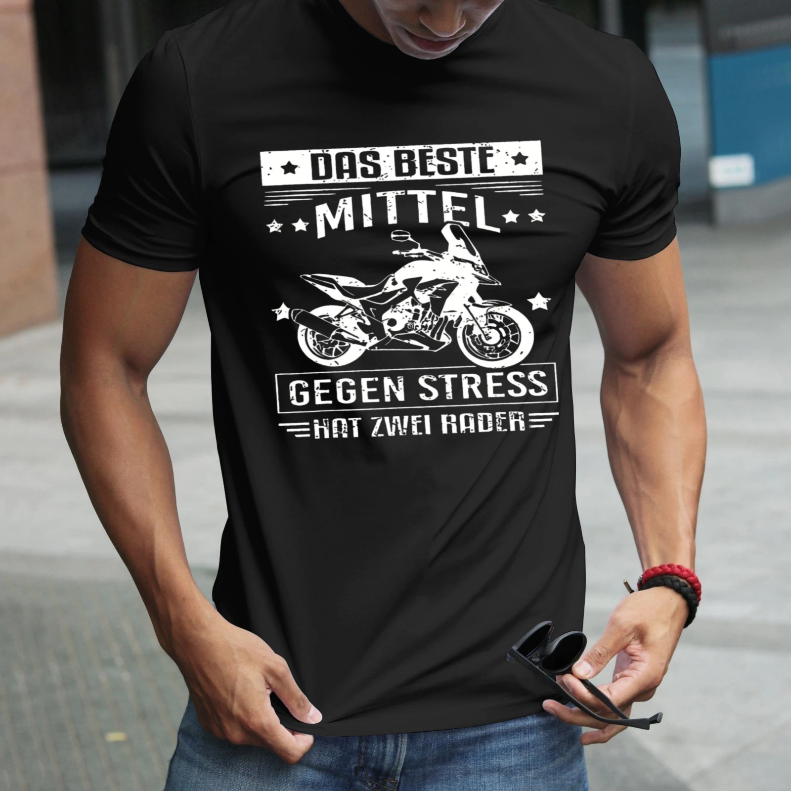Herren-T-Shirt „Das beste Mittel gegen Stress“, perfekt für Freizeitkleidung, Partys und Karnevalsoutfits