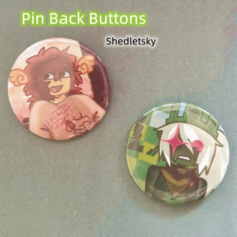 

SHEDLETSKY 1x1x1x1 Pin Back button -badge 2.25’’ FORSAKEN Cute cartoon game Character badge