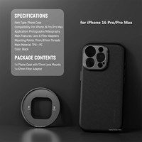 NEEWER PA083/PA084 Phone Case for iPhone 16 Pro/Pro Max with 17mm Lens Mount Backplate and 67mm Filter Adapter