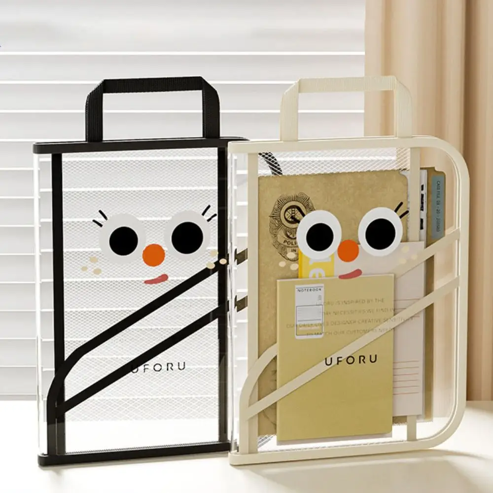 Durable High-capacity Book Storage Bag Transparent Waterproof Portable File Bag Dustproof Foldable Handheld Bag School
