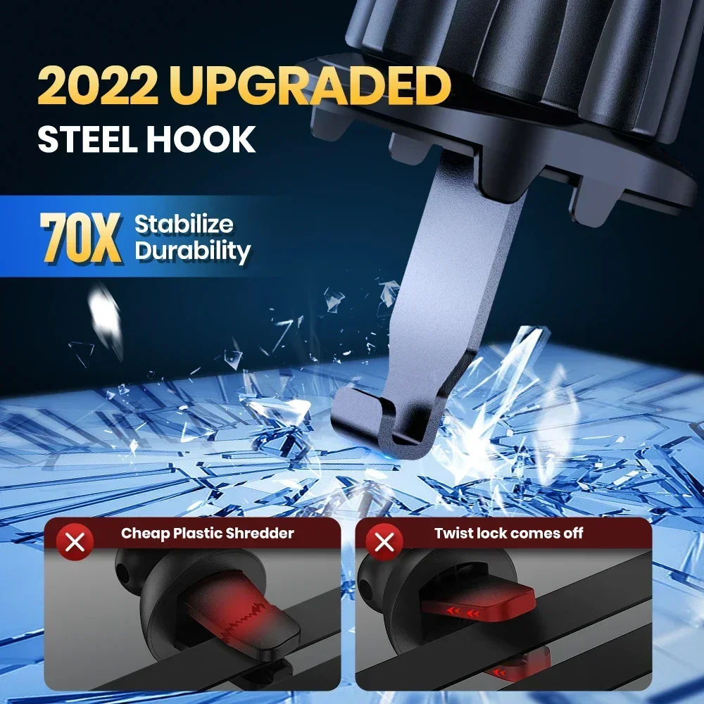 Gravity Sensor Car Phone Holder - Metal Air Outlet Mount with Triangle Design