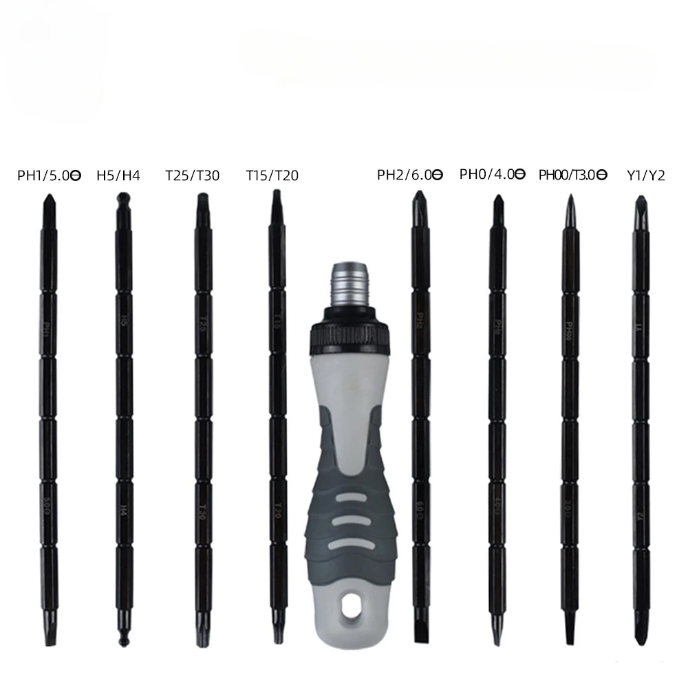 Juego de destornilladores de precisión magnética, herramientas de reparación manual, multifunción, doble cabeza, longitud ajustable