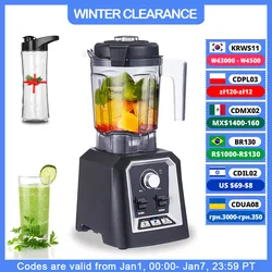 BioloMix Programa Automático Profissional Cozinha Smoothie Blender BPA FREE 2L Low-profile Jar Food Mixer Juicer Ice Crusher