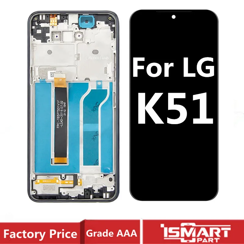 For LG K51 LCD Display Touch Screen Digitizer Assembly With Frame Replacement Parts