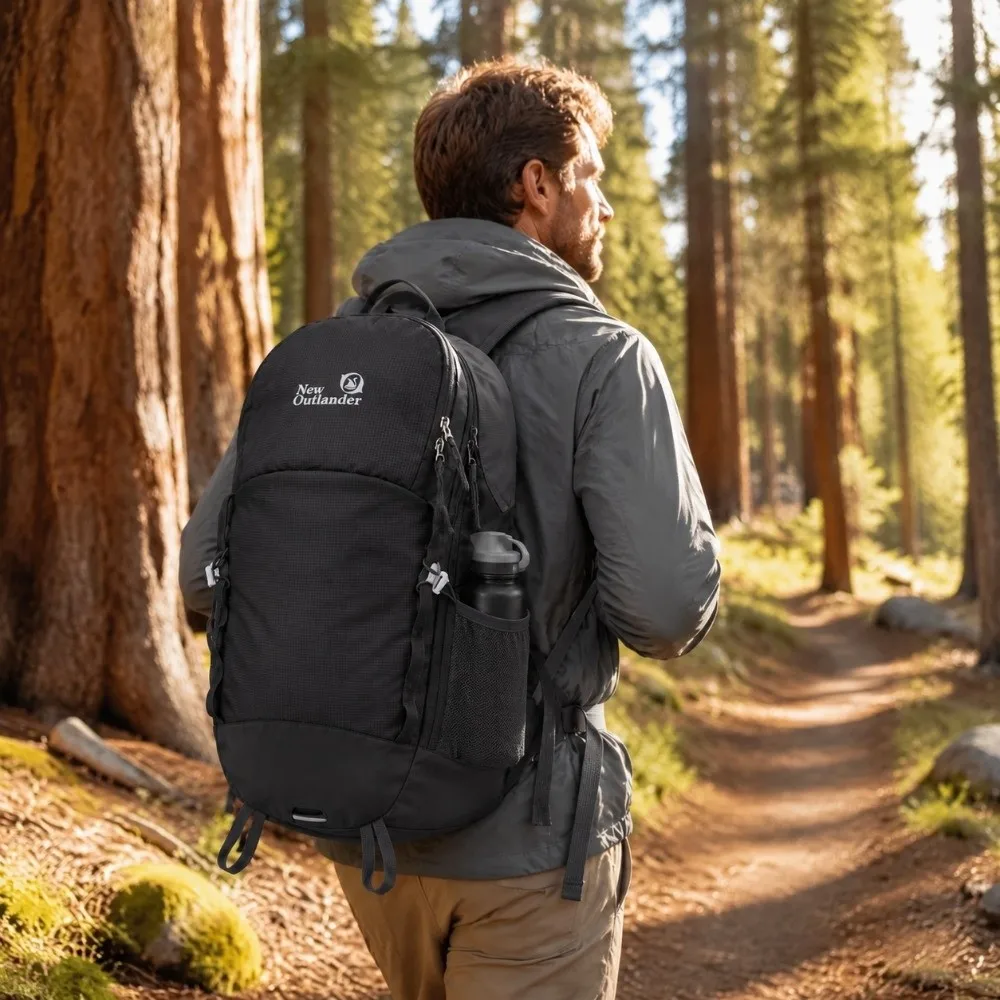 Practical 25L Hiking Backpack Large-Capacity Packable Travel Daypack Waterproof Sports Bag Camping