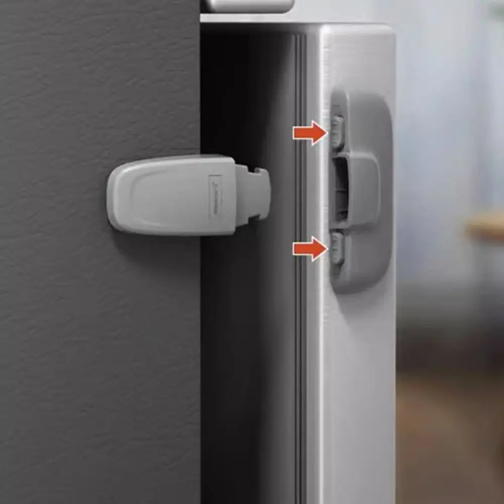 Double Buckle Fridge Lock Door Lock Catch Accident Prevention Proof Lock Pinching Protection Protect Unisex Safety Lock