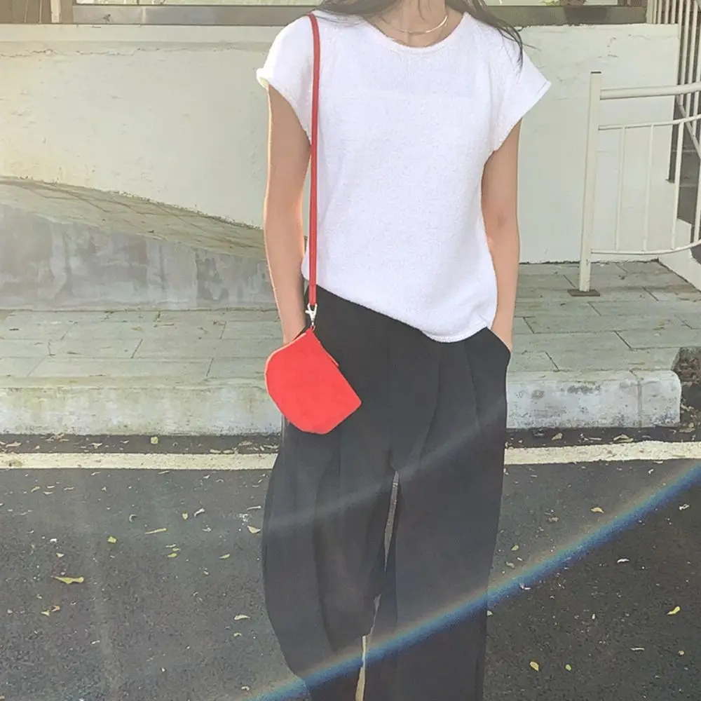 

Gift Soft Coin Purse Solid Color Suede Messenger Bag Retro Style Underarm Shoudler Bags for Women