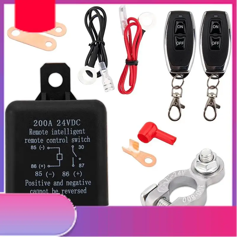 

Remote Battery Disconnect Switch, Remote Switch For Truck Car Switch Anti Theft, 24V 200A Remote Control Battery Switch-Y79A