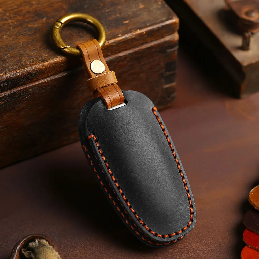 Leather Cover for Hyundai 5 Button Keyless Remote 2022 Model Protective Case with Anti-Fall and Shock Features