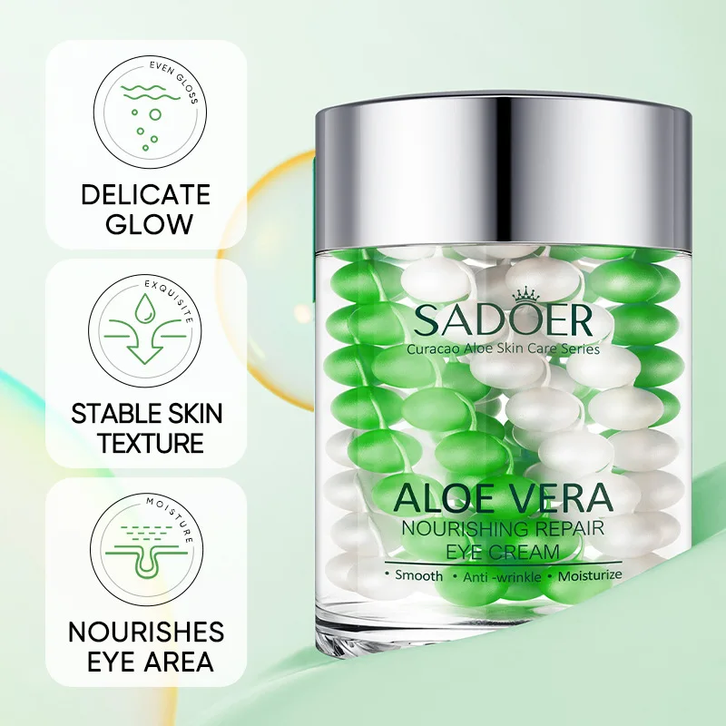 SADOER Aloe Vera Eye Cream Anti Dark Circles Eye Bags Remover Nourishing Moisturizing Firming Eyes Creams Skin Care Proudcts