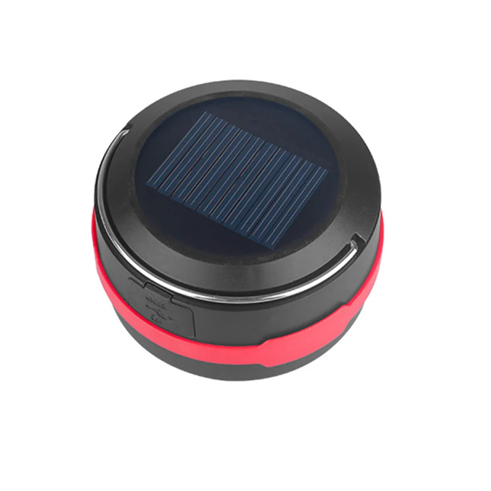 أضواء التخييم LED مطوية تعمل بالطاقة الشمسية خيمة حمراء ضوء لمبة فانوس لحقيبة الظهر المشي لمسافات طويلة الصيد في حالات الطوارئ في الهواء الطلق