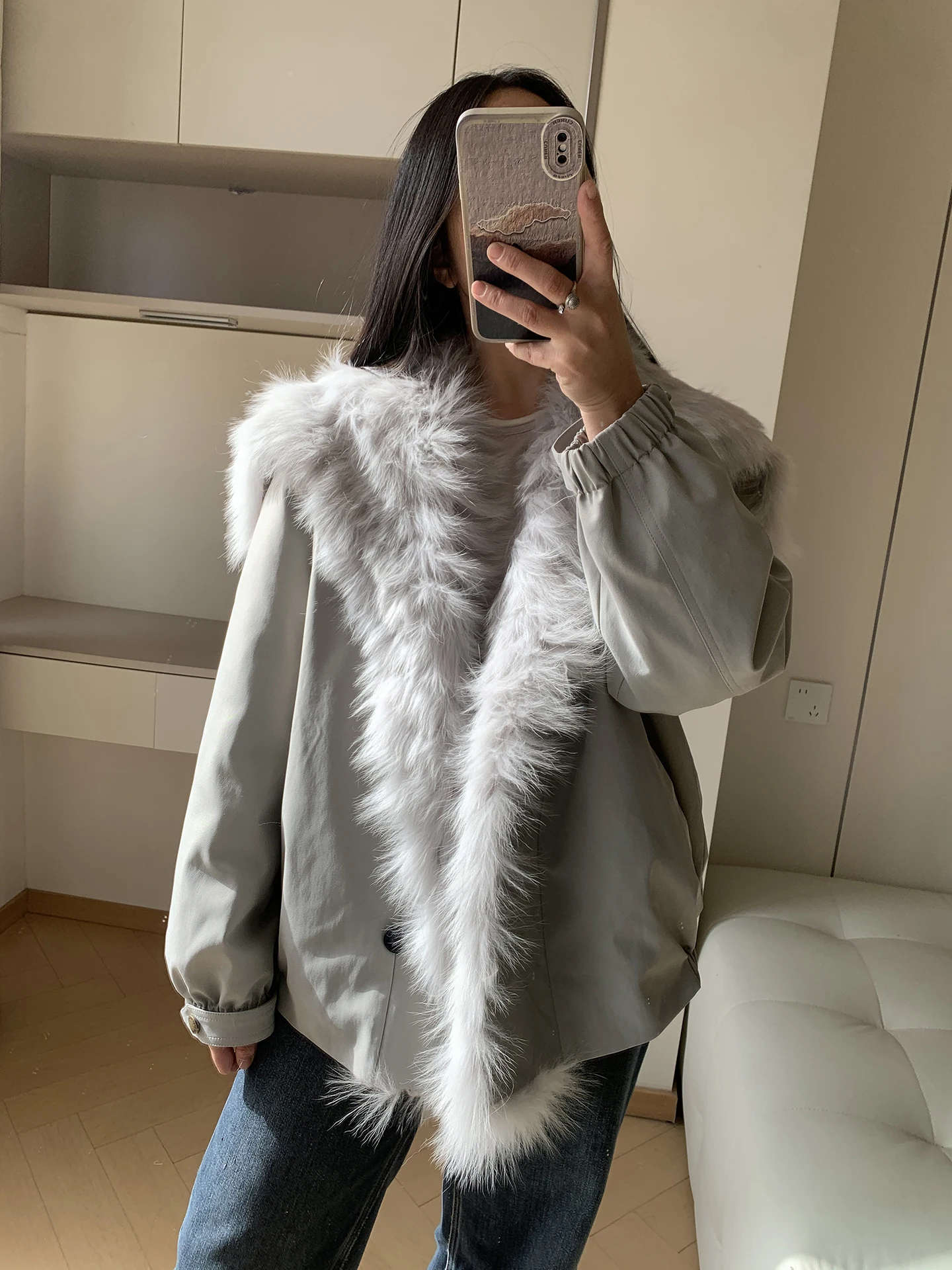 

Ультра-большая парка с воротником из натурального меха, женская куртка на гусином пуху, зимняя куртка, декоративная, удобная, теплая, ветрозащитная