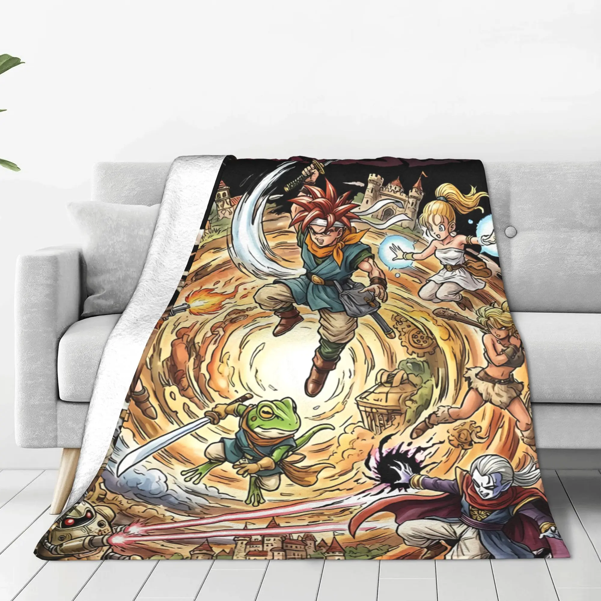 1PC Home Cute Room Decor Retro Rpg Adventure Blanket Throw Blanket Chrono Trigger Novelty Warm Blanket All Season