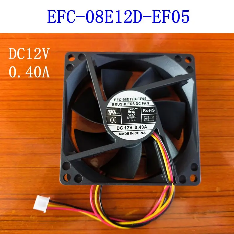 NEW DWPH EFC-08E12D-EF05 DC 12V 0.4A 80x80x25mm 3-wire Server Cooling Fan